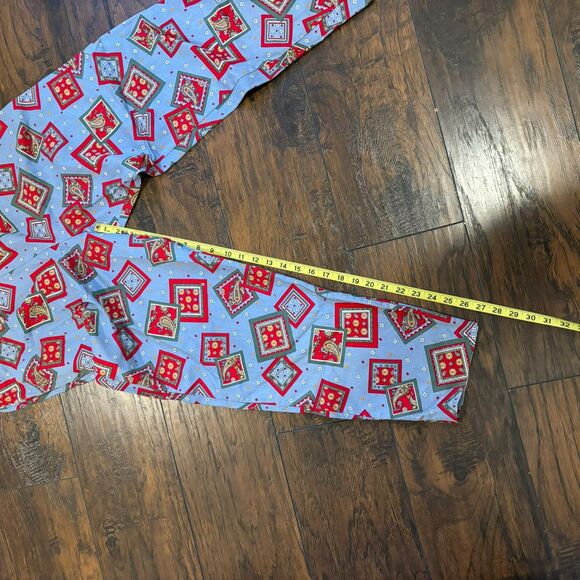 Vintage Medium Cotton Blend High Waist Novelty Bandana Print Statement Trousers - Picture 5 of 7